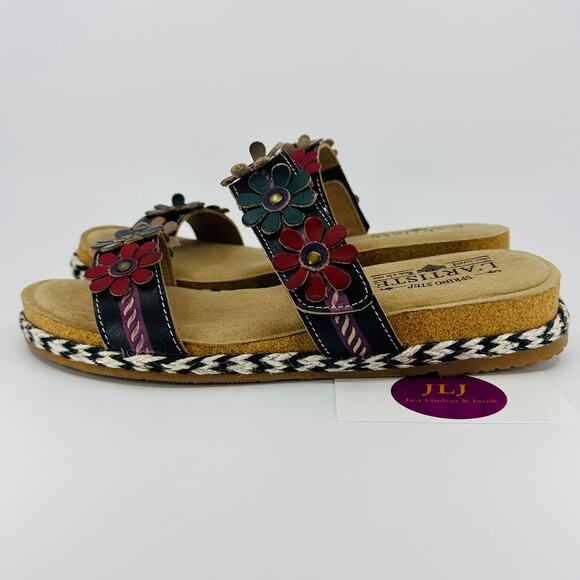 L'Artiste Spring Step Women's Resort Slip On Floral Sandals Size 38 EU/ 7.5-8 US - Picture 5 of 12